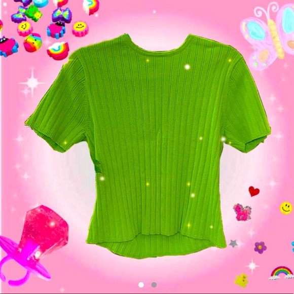 y2k green sweater top - Picture 1 of 2